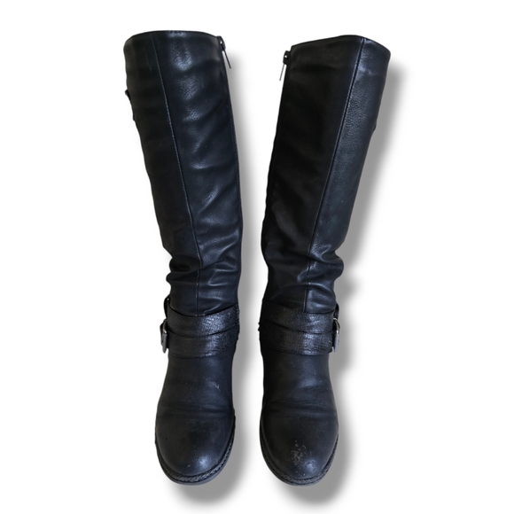 🟢  SOLEMATE Women's Black Faux Fur Calf  Knee Tall Winter Boots - Picture 3 of 16